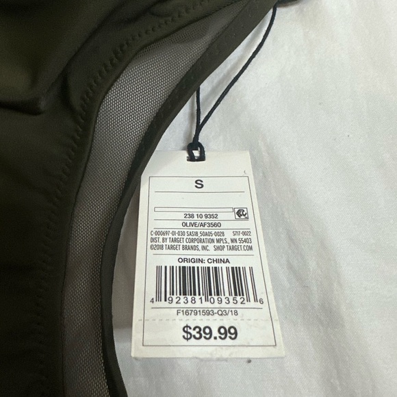 Dark green women’s one piece swimsuit, open back, mesh sidings, NWT, size small - Picture 5 of 5